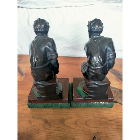 Vintage High Quality “The Child Thinker” Bookends ~ Heavy ~ Charles Dickens - Picture 4 of 9